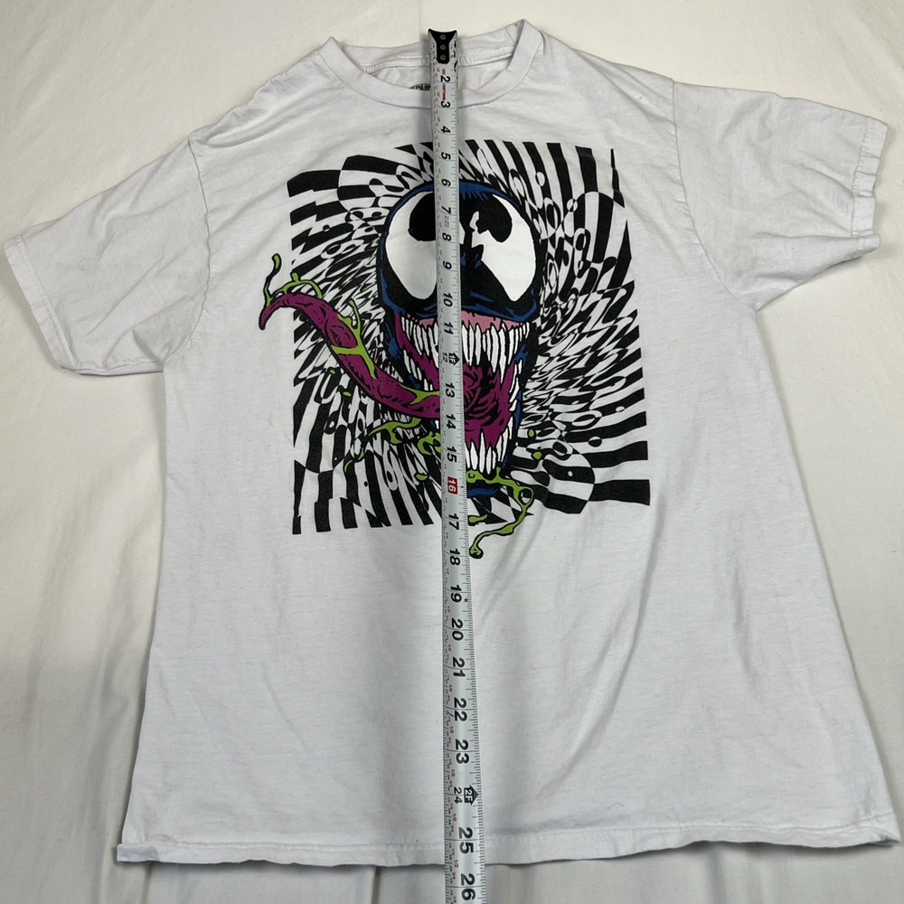 Marvel Venom Graphic T-Shirt Mens Medium White Mad Engine Psychedelic Swirl Tee - Picture 7 of 9